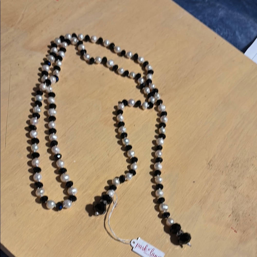 Classic Black and White Beaded Necklace by PARK LANE